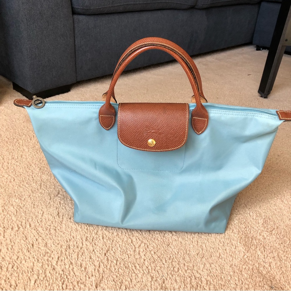 Longchamp Le Pliage Original Medium Blue Handbag